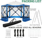 12X12 Pop up Canopy Gazebo, Outdoor Canopy Tent Screen House with 6 Sidewalls and Netting for Camping, Waterproof, UV Resistant, Ez Set-Up Party Tent with Carrying Bag and Ground Stakes,Blue