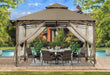 Gazebos for Patios 10X12 - Outdoor Steel Frame Gazebo with Mosquito Netting for Lawn Backyard Garden Deck (Khaki)
