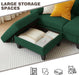 84-Inch Green Convertible L-Shaped Sectional Sofa Chaise