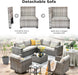 9 Pieces Patio Furniture Set, Outdoor Wicker Sectional Sofa with 2 Swivel Chairs Coffee Table, Modern Modular Deep Seat Rattan Couch Conversation Sets, Beige