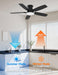 Flush Mount Ceiling Fan with Light, 42 Inch, Remote Control, 3CCT Dimmable LED, 6-Speed Silent Reversible DC Motor, Low Profile Hugger Ceiling Fan for Indoor/Outdoor 90-264V 50/60Hz Matte Black