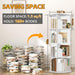 White 4 Tier Rotating Bookshelf Tower StorageSolution