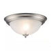 12.75 in 2-Light Brushed Nickel Flush Mount Ceiling Light Fixture with Frosted Glass Shade (2-Pack)