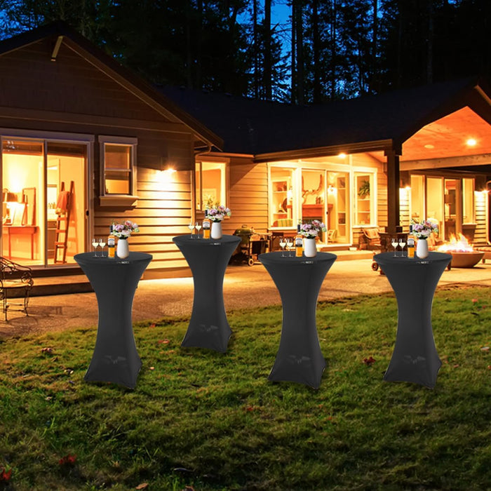 24Inch Folding Pub Table With Black HeightAdjustable