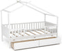 Twin House Bed White With IntegratedStorage Drawers