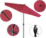 12-Year Protection 9' Rd Aluminum Patio Umbrella, Crank Lift, Auto Tilt, Black Finish, Sunbrella Hot Pink