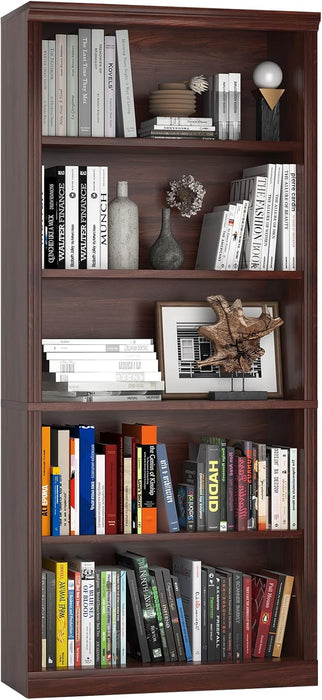 5- Shelf Bookcase, Wood Book Shelf with Bookshelves