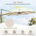 10 FT Solar Patio Umbrella with Base Included, Cantilever Offset Outdoor Umbrella with 35 LED Lights & Center Light, 360° Rotation, Aluminum Pole, 8 Heavy-Duty Ribs for Yard Pool Deck