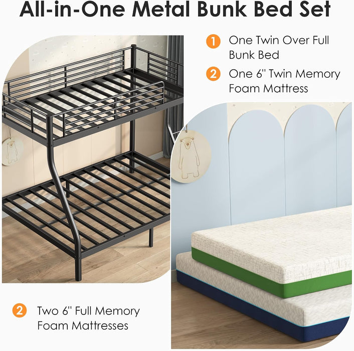 Charcoal Twin Over Full IndustrialStrength Bunk Bed
