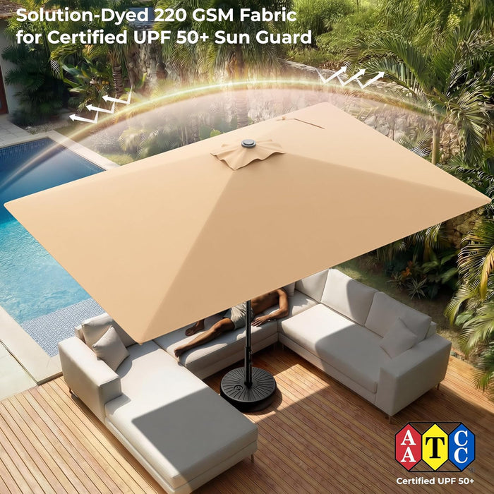 6.6 X 10 Ft Rectangular Patio Umbrella Rectangle Umbrella Outdoor Patio, Large Outdoor Umbrellas for Patio Table with Tilting and Sun UV Protection for Pool, Deck, Market, Backyard