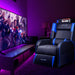 Gaming Recliner Chair Bluetooth Speakers Footrest Racing Style Single Living Room Sofa PU Leather Home Theater Seating Massage Lumbar Support, Blue