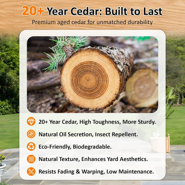 10X12 FT Cedar Wood Gazebo,Hardtop Wooden Gazebo with 4.6In Thickened Posts&High Load-Bearing Galvanized Steel Roof for Outdoor, Patio, Backyard-Natural