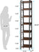 Tall Slim SevenTier Bookshelf CornerDisplayShelf Brown