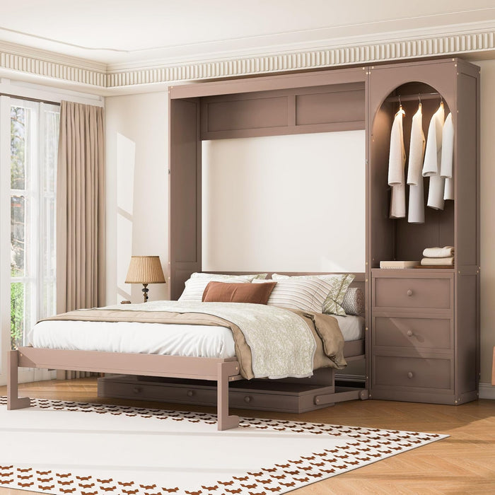 Queen Murphy Bed With Customizable Storage Drawers