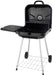 22" Square Steel Charcoal Grill with Foldable Side Shelf, Black