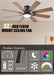 52 Inch Ceiling Fan with Light, 6 Speeds Reversible Low Profile Ceiling Fan with Light and Remote/App Control, 3 Color Temp+Dimmable RGB, 8 Blades, Flush Mount Quiet Ceiling Fans, Brown