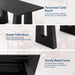 63" Dining Table for 4-6 People, Modern Kitchen Table, Black
