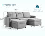 Modular Couches and Sofas Sectional with Storage, 5 Seat Sectional Sofa for Living Room, U Shaped Sectional Couch with Reversible Chaises, Light Gray