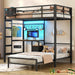 Twin Over Twin Bunk Bed WithDeskIntegrated LEDLighting