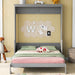 Queen Murphy Wall Bed With Grey ReclaimedPineWoodStorage