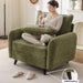 Oversized Accent Chair with All Seats Storage,Comfy Living Room Chairs with 2 Throw Pillow,Upholstered Mid-Century Armchair,24.5'' Deep Seat,Reading Chair for Bedroom,Office,Chenille,Green