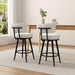 Bar Stools Set of 4, White Counter Height Barstools with Back, Kitchen Stools with Metal Legs and Footrest, Upholstered Pub Bar Chairs Kitchen Island (26", No Swivel)