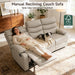 Reclining Couch Sofa Set Leather Recliner Couch Sofa and Loveseat Sets for Living Room, RV, Theater Seating(3 Seat Sofa+Loveseat,Beige)