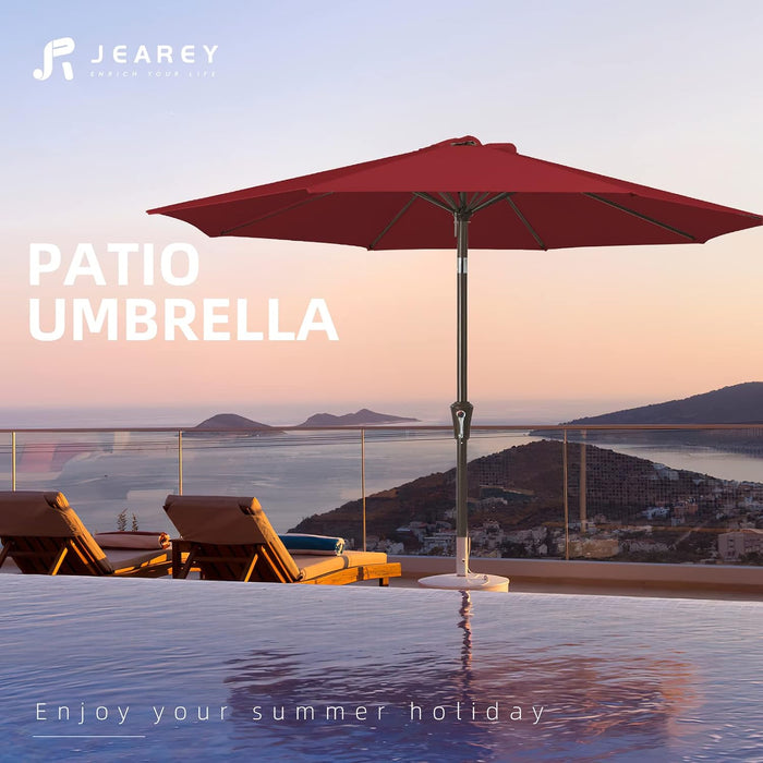 9FT Outdoor Patio Umbrella, Market Umbrella, Red