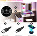 Makeup Vanity Table with RGB Lights & Charging Station Auto Sensor LED Dressing Table with 24 RGB Dimmable Lights Makeup Desk