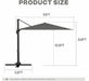 Cantilever Patio Umbrella, Large Square Outdoor Offset Umbrella with Aluminum Pole, 360-Degree Rotation for Garden, Deck, Pool