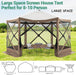 12X12 Pop up Canopy Gazebo, Outdoor Canopy Tent Screen House with 6 Sidewalls and Netting for Camping, Waterproof, UV Resistant, Ez Set-Up Party Tent with Carrying Bag and Ground Stakes,Brown