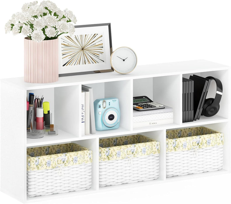 7 Cube StorageBookcase With Reversible Shelves BrightWhite