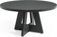 round Dining Table for 4-6 People, 47 Inches Dining Room Table with Wooden Pedestal Base, Black Dinner Table, Circle Kitchen Table for Dining Room, Kitchen, Living Room(Table Only)