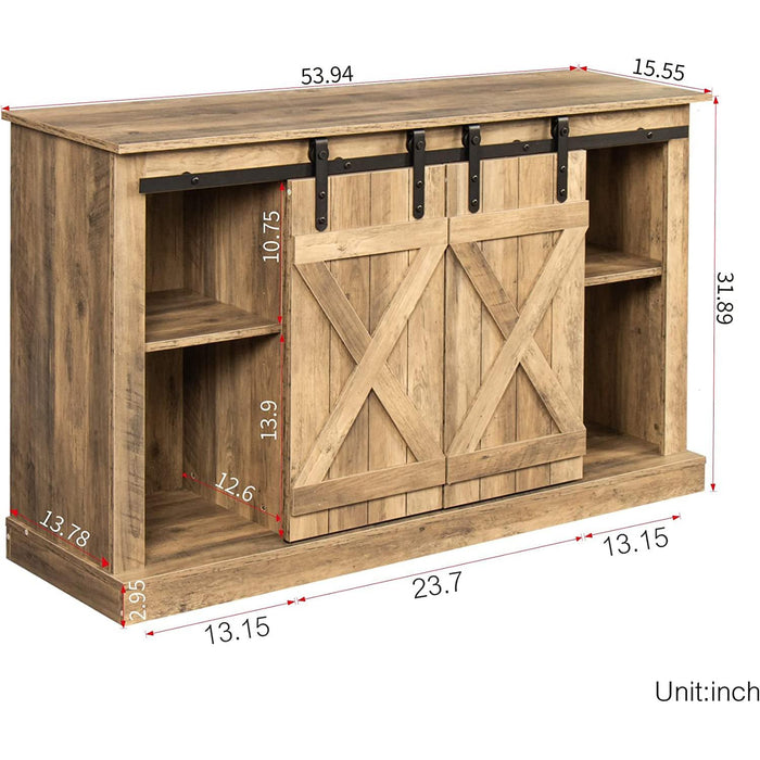 Rustic TV Stand with Sliding Barn Door