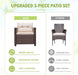 3 Pieces Patio Furniture Set Outdoor Wicker Chairs and Table, Beige
