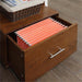 3 Tier American Heritage Ladder Bookcase with File Drawer, Dark Walnut