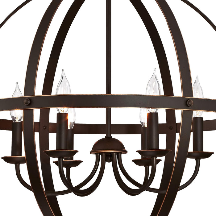 Oil Rubbed Bronze Six Light Residential Chandelier