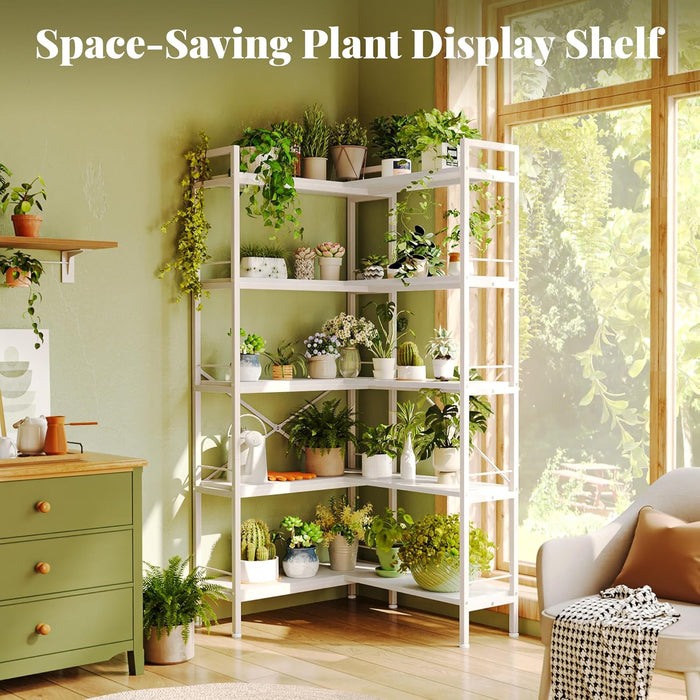 White L Shaped Corner Bookshelf HeavyDuty Oversized