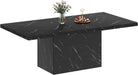 71" Black Faux Marble Dining Table for 6-8, Rectangle Dining Room Table