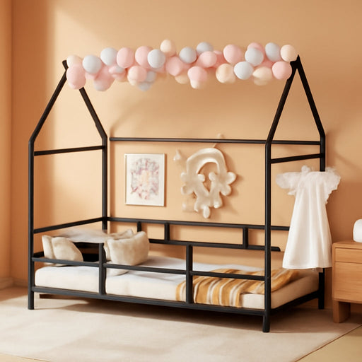 Twin Floor BedFrame Montessori HouseBed Guardrails