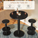 39.4" H round Bar Table and Chairs Set, Modern Black Bistro Pub Table with 2 Barstools, Wooden Counter Height Cocktail Table for Small Bars, Kitchen, Living Room, Apartment