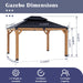 10X12 FT Cedar Wood Gazebo,Hardtop Wooden Gazebo with 4.6In Thickened Posts&High Load-Bearing Galvanized Steel Roof for Outdoor, Patio, Backyard-Natural