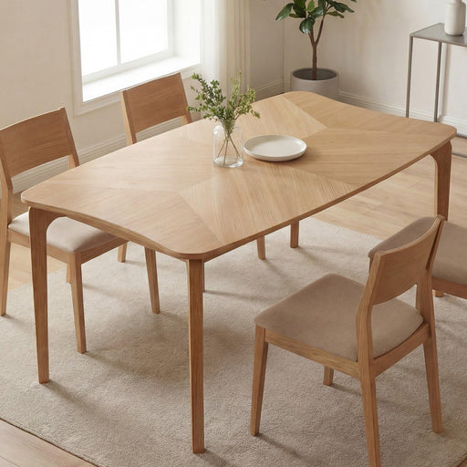 63 Inch Oak Finish SolidWood DiningTable Contemporary