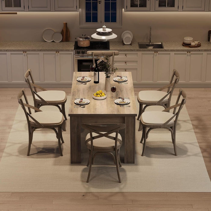 Farmhouse Dining Table, Rustic Rectangle Kitchen Dining Table
