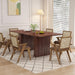 78 Inch Rectangular Dining Table for 6 to 10, Farmhouse Fluted Dining Kitchen Table, Modern Wood Long Dining Table for Kitchen Living Room, Walnut