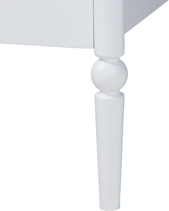 Lucera Bobbin Wood Platform Bed, Full, White
