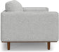 Morrison Mid-Century Modern 72 Inch Wide Sofa with Ottoman Set in Mist Grey Woven-Blend Fabric for the Living Room and Family Room