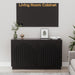 55" Fluted Sideboard Buffet Cabinet with Storage, Wood Mid Century Modern Credenza Cabinet W/Arched Reeded Doors & Adjustable Shelves for Kitchen, Living Room, Entryway, Black