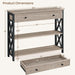 Console Table with Drawer, Entryway Table with 3 Tier Storage Shelves, Narrow Long Sofa Table for Entryway, Living Room, Hallway, Couch, Kitchen, Metal Frame, Gray