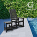 Outdoor Rocking Chairs | Set of 2 | Porch Rocker | HDPE Plastic | Black | Oversized Rockers | High Back | Big & Tall | Ladder Back | for Patio outside Backyard Balcony Garden